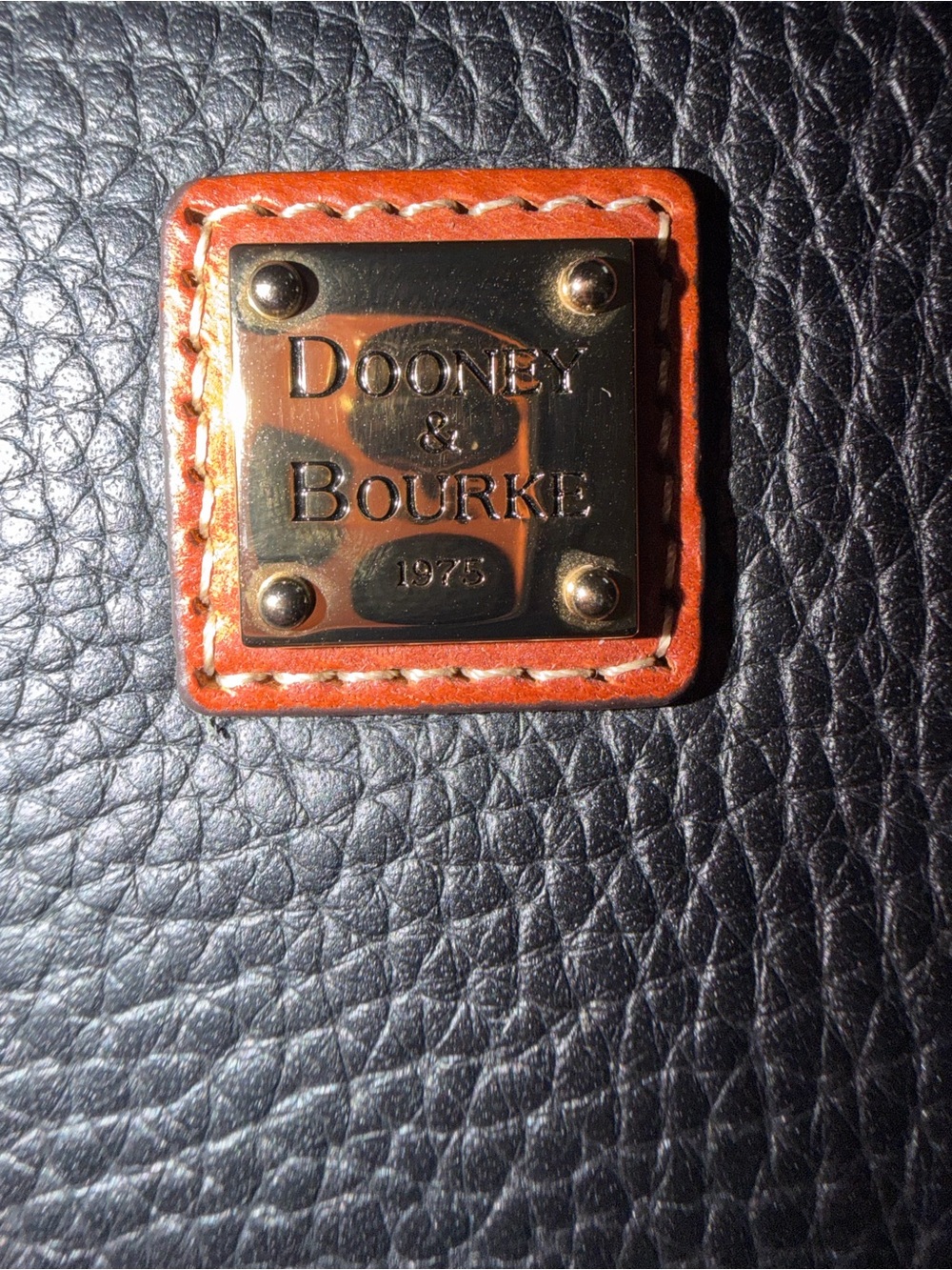 Dooney & Bourke Black Leather Wristlet with Brown Trim - Picture 2 of 3
